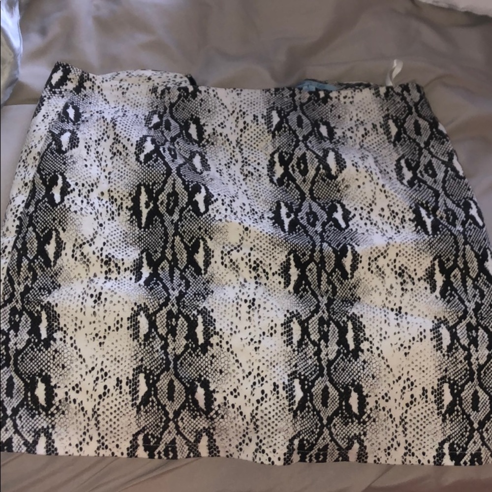 Snake skin mini skirt